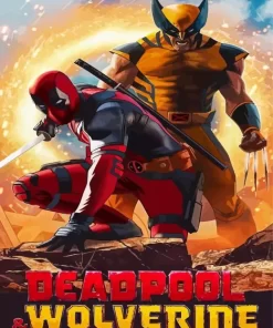 Wolverine And Deadpool Marvel Diamond With Numbers