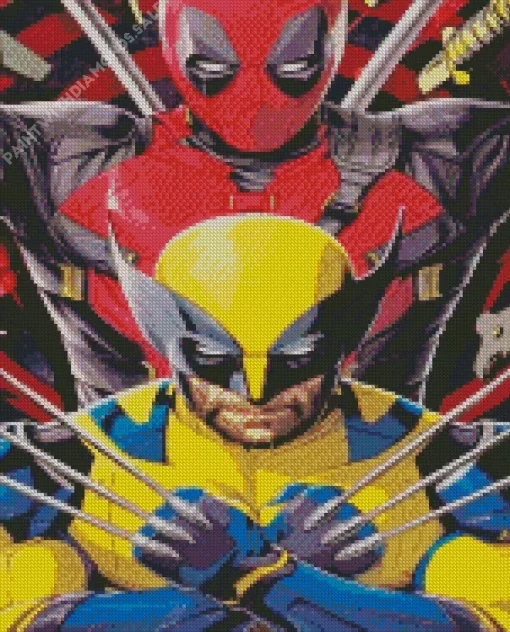 Wolverine and deadpool Diamond Paintings