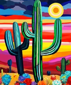 Abstract Cactus Art Diamond Painting