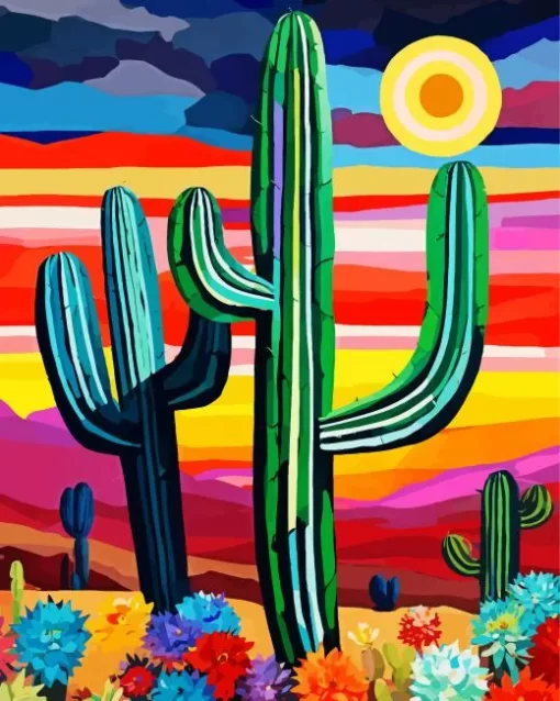 Abstract Cactus Art Diamond Painting