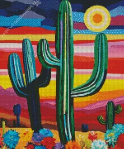 Abstract Cactus Art Diamond Painting