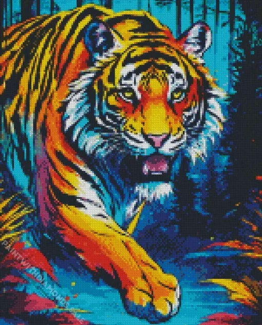 Abstract Colorful Tiger Diamond Painting