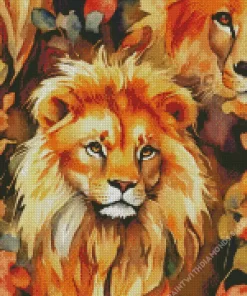 Abstract Lion Art Diamond Painting