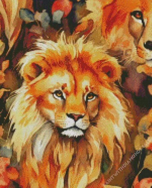 Abstract Lion Art Diamond Painting