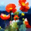 Abstract Red Poppies Diamond Painting