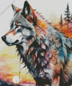 Abstract Wolf Diamond Painting