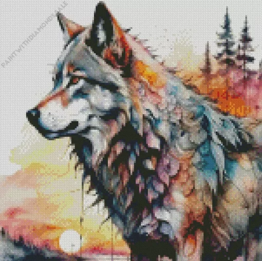 Abstract Wolf Diamond Painting