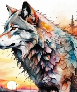 Abstract Wolf Diamond Painting