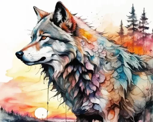 Abstract Wolf Diamond Painting