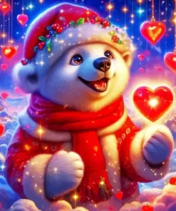 Adorable Christmas Bear Diamond Paintings