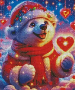 Adorable Christmas Bear Diamond Paintings