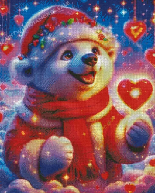 Adorable Christmas Bear Diamond Paintings