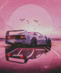 Aesthetic Car In Sunset Diamond Painting