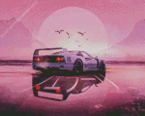 Aesthetic Car In Sunset Diamond Painting