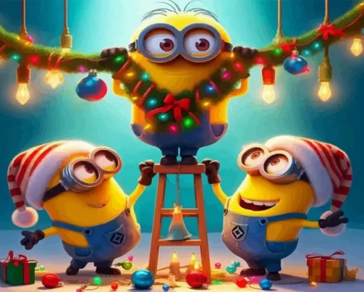 Aesthetic Christmas Minions Diamond Paintings