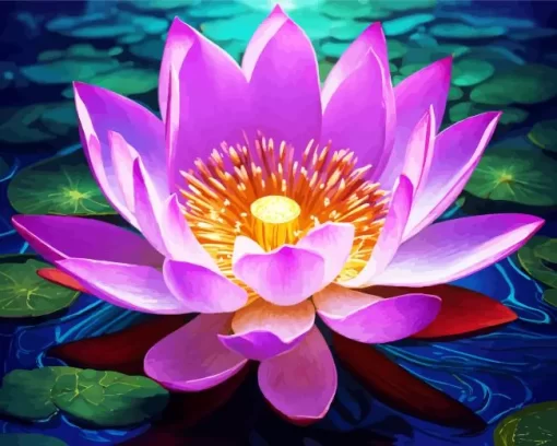 Aesthetic Sacred Lotus Diamond Painting