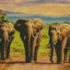 African Elephants Diamond Painting