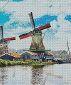 Amsterdam Windmills Diamond Painting