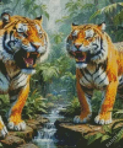 Angry Tigers Diamond Diamond Painting