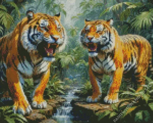 Angry Tigers Diamond Diamond Painting