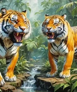 Angry Tigers Diamond Diamond Painting