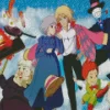 Anime Howls Moving Castle Characters Diamond Painting