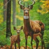 Autumn Deers Diamond Painting