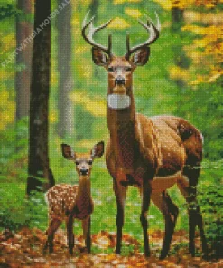 Autumn Deers Diamond Painting