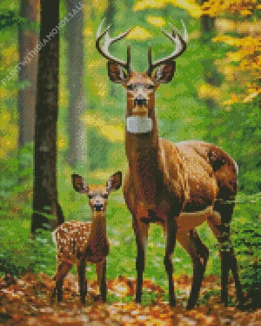 Autumn Deers Diamond Painting