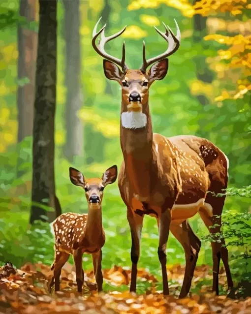 Autumn Deers Diamond Painting