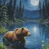 Bear In A River Diamond Painting