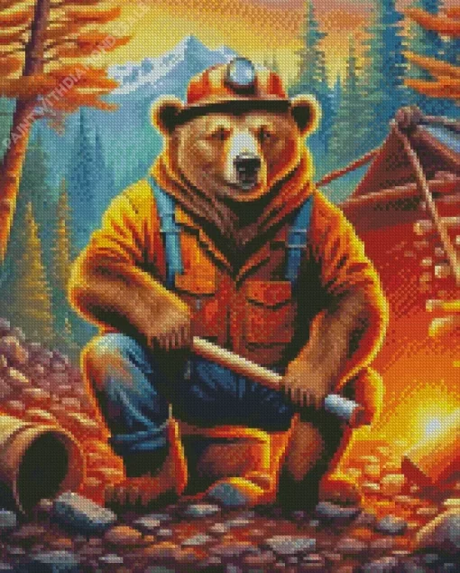 Bear In Suit Diamond Painting