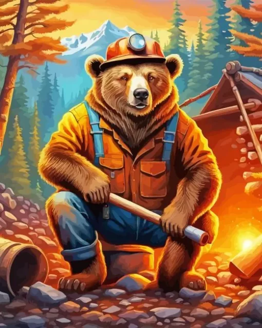 Bear In Suit Diamond Painting