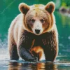 Bear In Water Diamond Painting