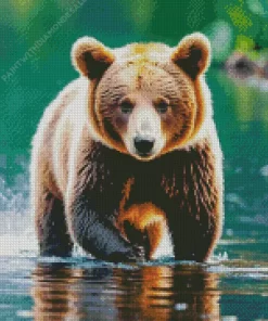 Bear In Water Diamond Painting