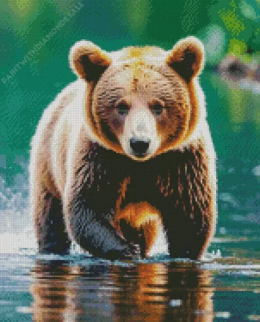 Bear In Water Diamond Painting