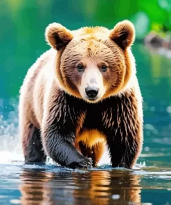 Bear In Water Diamond Painting