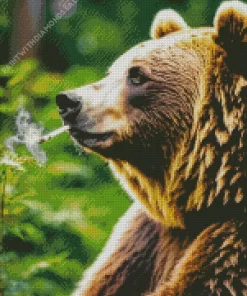 Bear Smoking Diamond Painting