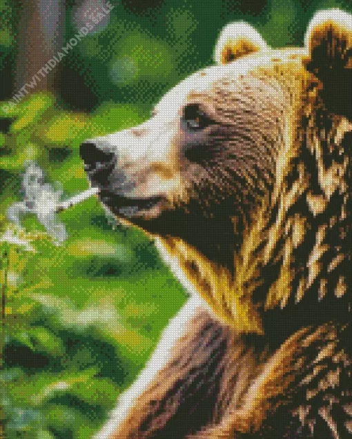 Bear Smoking Diamond Painting