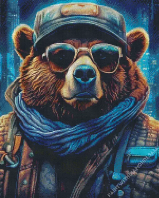 Bear With Sunglasses Diamond Painting