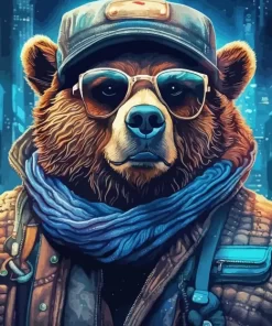 Bear With Sunglasses Diamond Painting