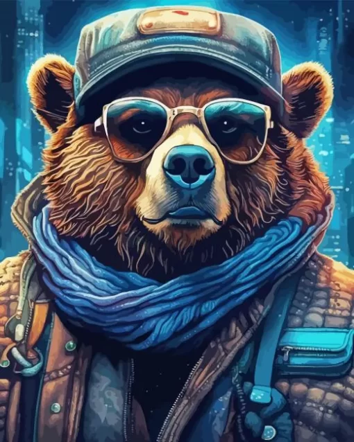 Bear With Sunglasses Diamond Painting