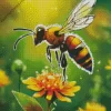 Bee On A Yellow Flower Art Diamond Painting