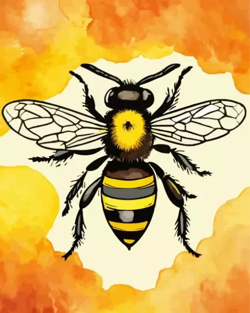 Bee On The Honey Art Diamond Painting