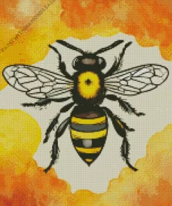 Bee On The Honey Art Diamond Painting