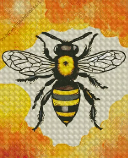 Bee On The Honey Art Diamond Painting