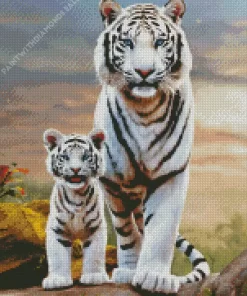 Bengal Tiger With Cub Diamond Painting