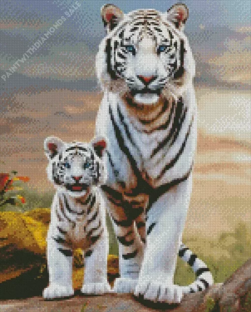 Bengal Tiger With Cub Diamond Painting