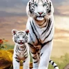 Bengal Tiger With Cub Diamond Painting