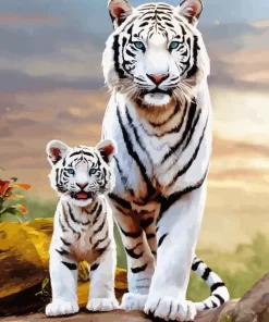 Bengal Tiger With Cub Diamond Painting